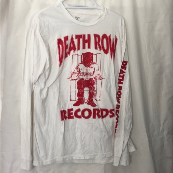 white and red death row shirt